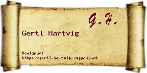Gertl Hartvig névjegykártya